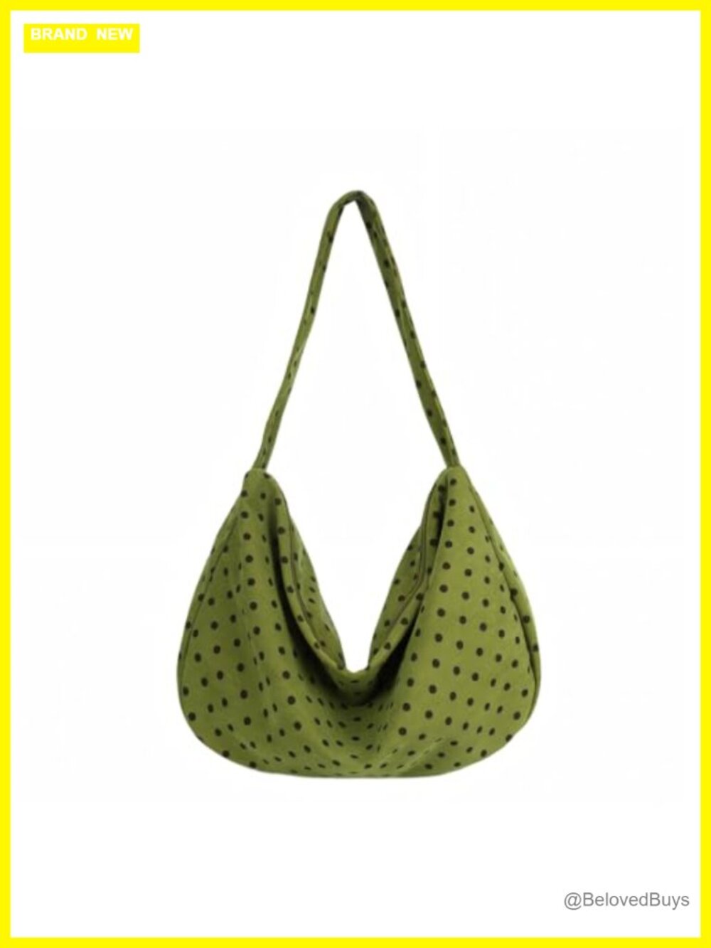 Corduroy polka dot tote bag, large slouchy hobo shoulder bag